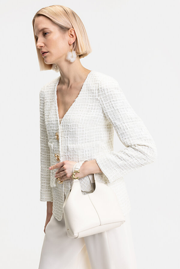 ECRU V NECK JACKET 7