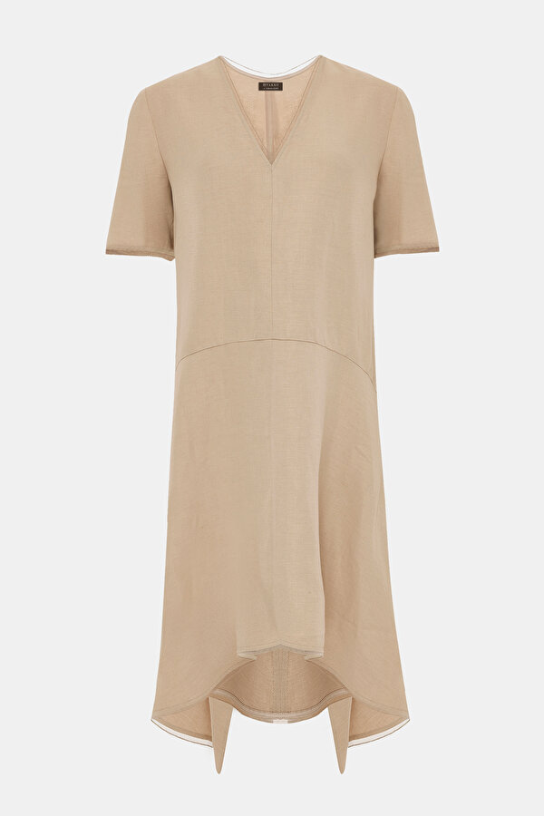 DARK BEIGE SHORT SLEEVE DRESS 6