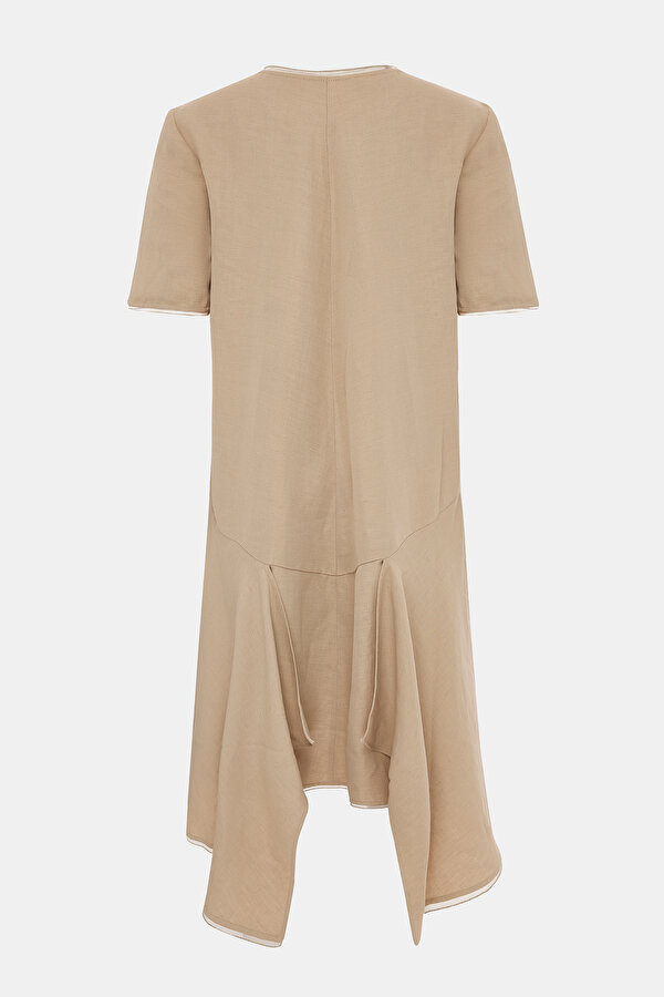 DARK BEIGE SHORT SLEEVE DRESS 7
