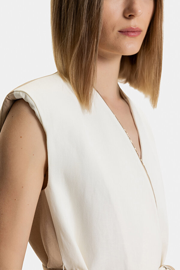DARK BEIGE V NECK VEST 7