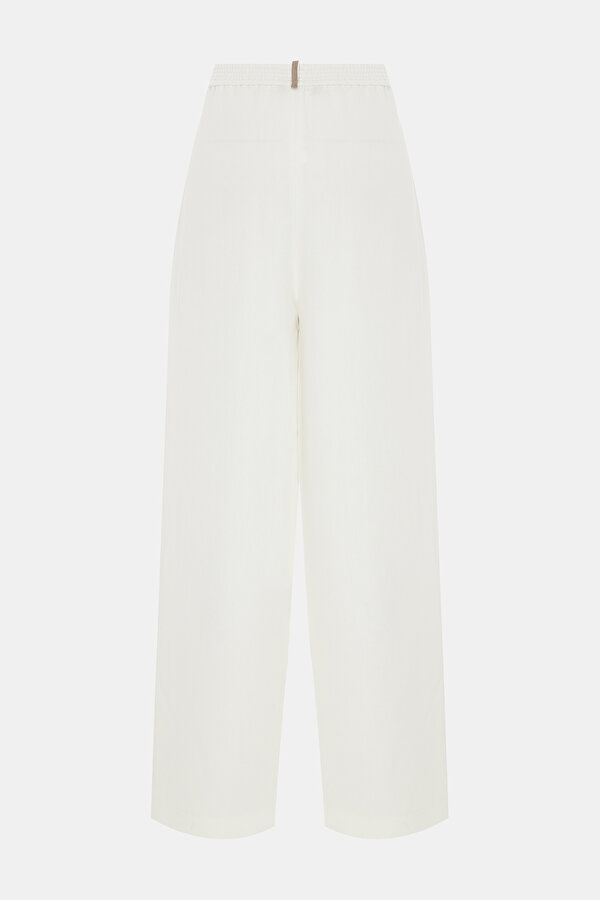 ECRU WIDE LEG TROUSERS 6