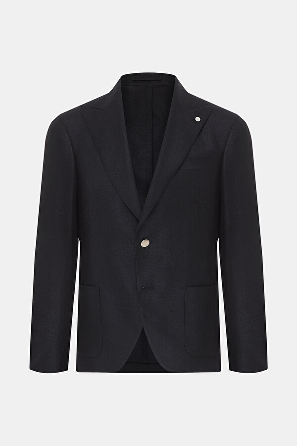 DARK NAVY BLUE SURPLICE NECKLINE (CROSS-OVER NECKLINE) JACKET 7