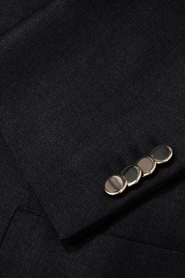 DARK NAVY BLUE SURPLICE NECKLINE (CROSS-OVER NECKLINE) JACKET 11