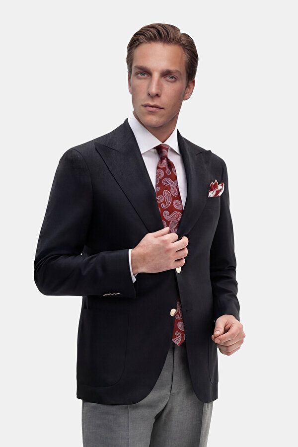 DARK NAVY BLUE SURPLICE NECKLINE (CROSS-OVER NECKLINE) JACKET