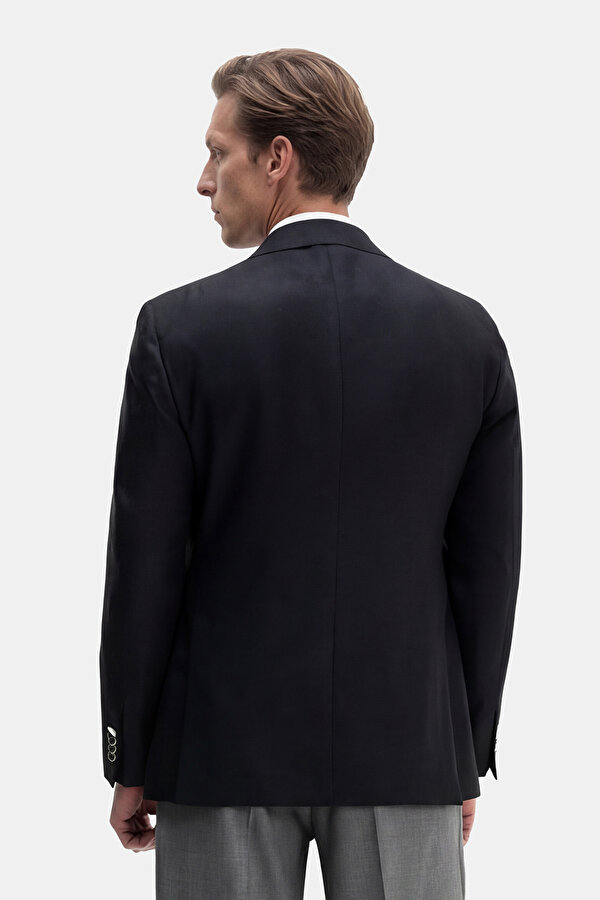 DARK NAVY BLUE SURPLICE NECKLINE (CROSS-OVER NECKLINE) JACKET 2