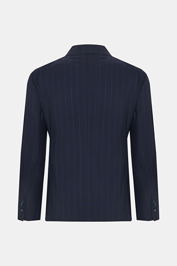 DARK NAVY BLUE SURPLICE NECKLINE (CROSS-OVER NECKLINE) WOOL/CASHMERE SUIT 6