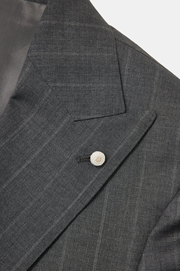 SMOKED SURPLICE NECKLINE (CROSS-OVER NECKLINE) WOOL/CASHMERE SUIT 11