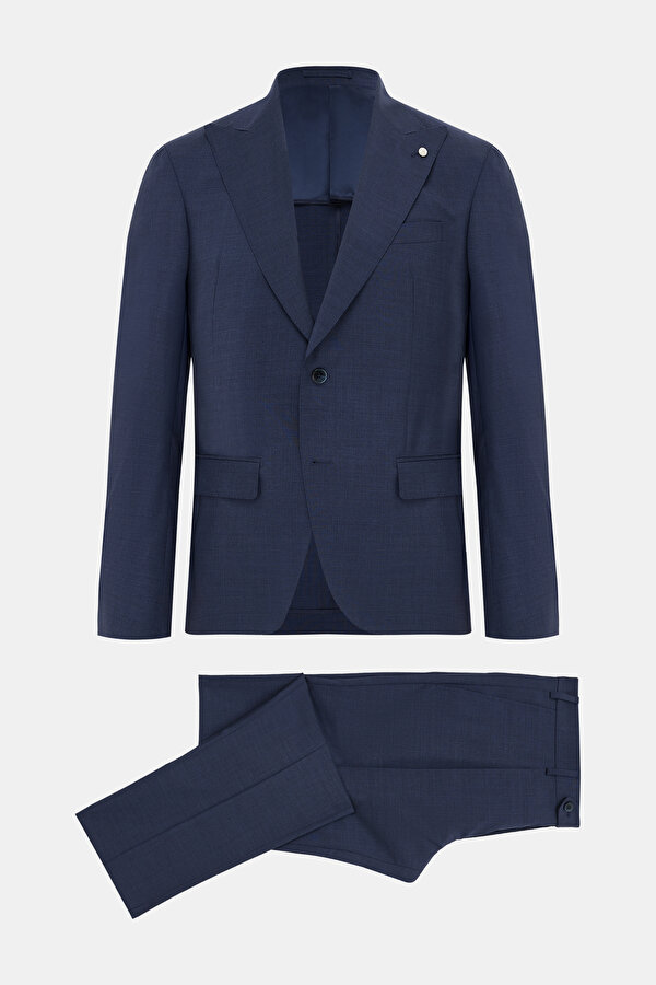 INDIGO SURPLICE NECKLINE (CROSS-OVER NECKLINE) WOOL/CASHMERE SUIT 7