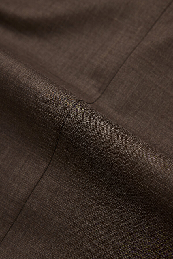 BROWN SURPLICE NECKLINE (CROSS-OVER NECKLINE) WOOL/CASHMERE SUIT 11
