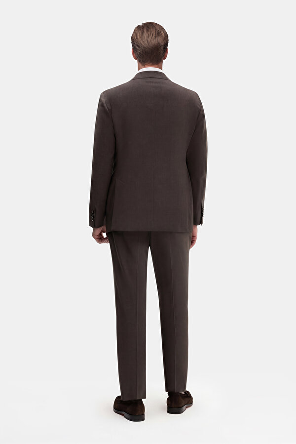 BROWN SURPLICE NECKLINE (CROSS-OVER NECKLINE) WOOL/CASHMERE SUIT 2
