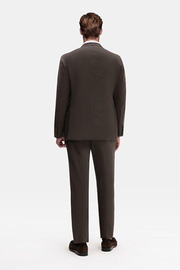 BROWN SURPLICE NECKLINE (CROSS-OVER NECKLINE) WOOL/CASHMERE SUIT 2
