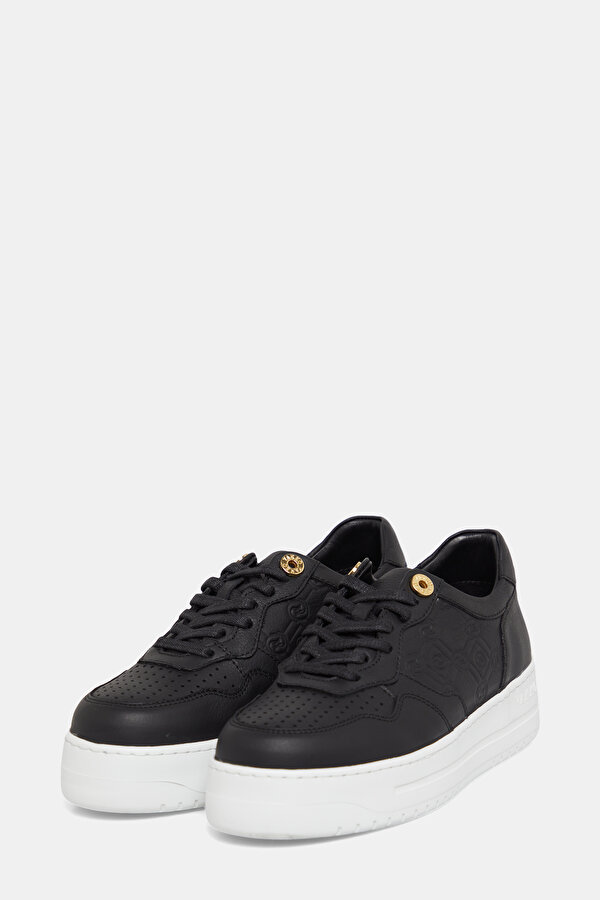BLACK MONOGRAM LEATHER SHOE 2