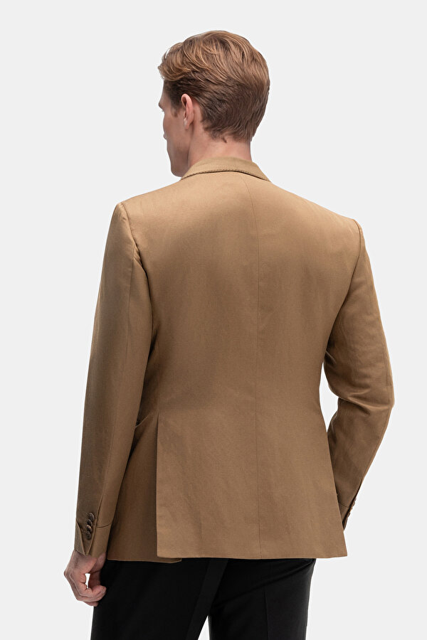 DARK CAMEL SHAWL COLLAR JACKET 2