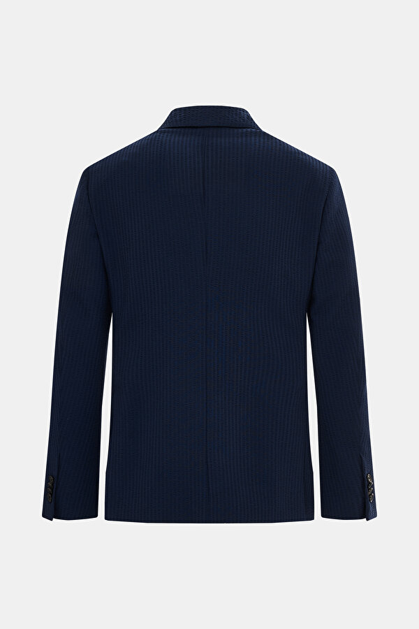 NAVY BLUE SURPLICE NECKLINE (CROSS-OVER NECKLINE) JACKET 7