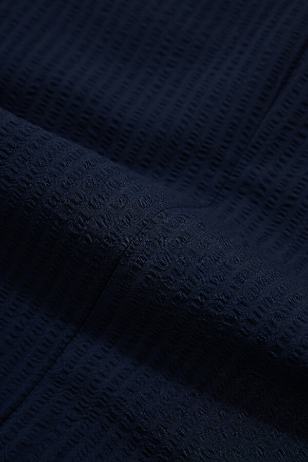 NAVY BLUE SURPLICE NECKLINE (CROSS-OVER NECKLINE) JACKET 11