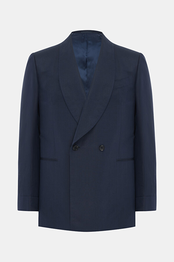 NAVY BLUE SHAWL COLLAR JACKET