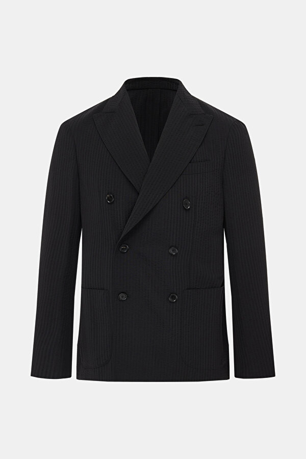 BLACK SURPLICE NECKLINE (CROSS-OVER NECKLINE) JACKET 7