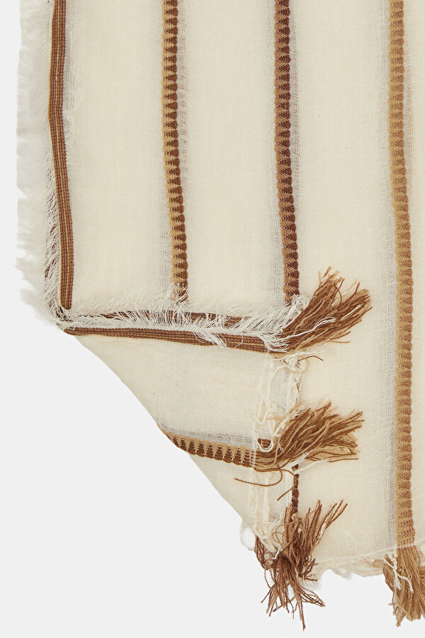 BROWN STRIPED SHAWL 2