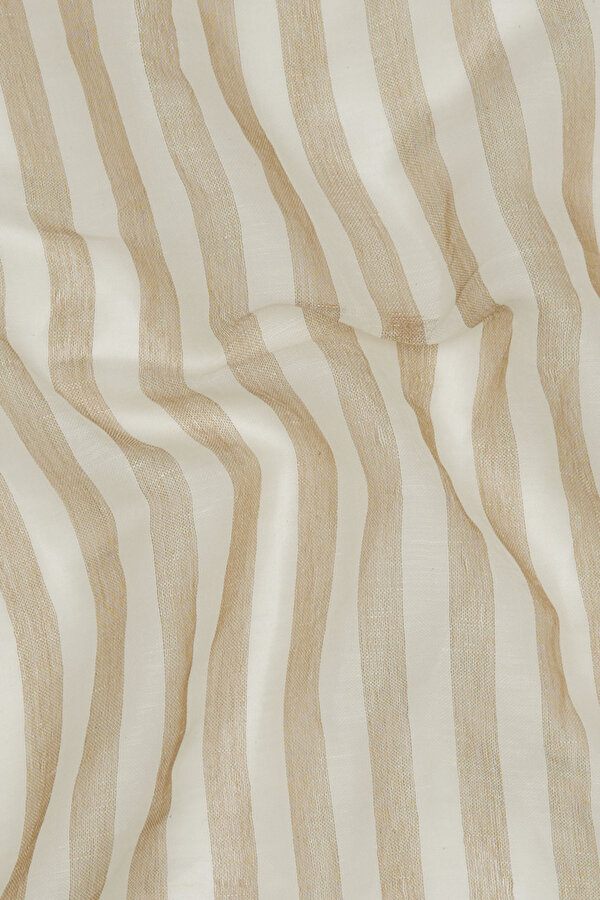 BLACK STRIPED COTTON/LINEN SHAWL 2