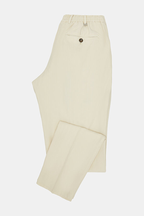 ECRU HERRINGBONE TROUSERS 6