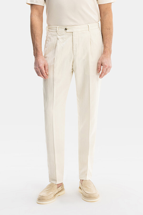 ECRU HERRINGBONE TROUSERS 2