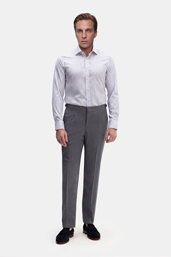 GRAY MELANGE SERGE TROUSERS