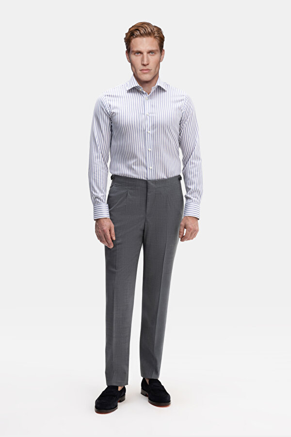 GRAY MELANGE SERGE TROUSERS