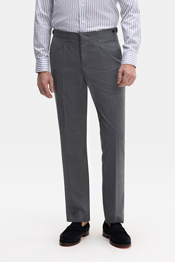 GRAY MELANGE SERGE TROUSERS 2