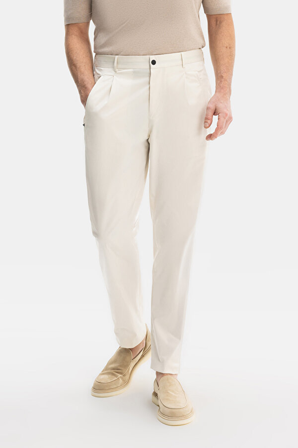 LIGHT CREAM POPLIN TROUSERS 2