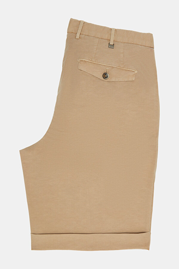 BEIGE COTTON/LINEN BERMUDA 2