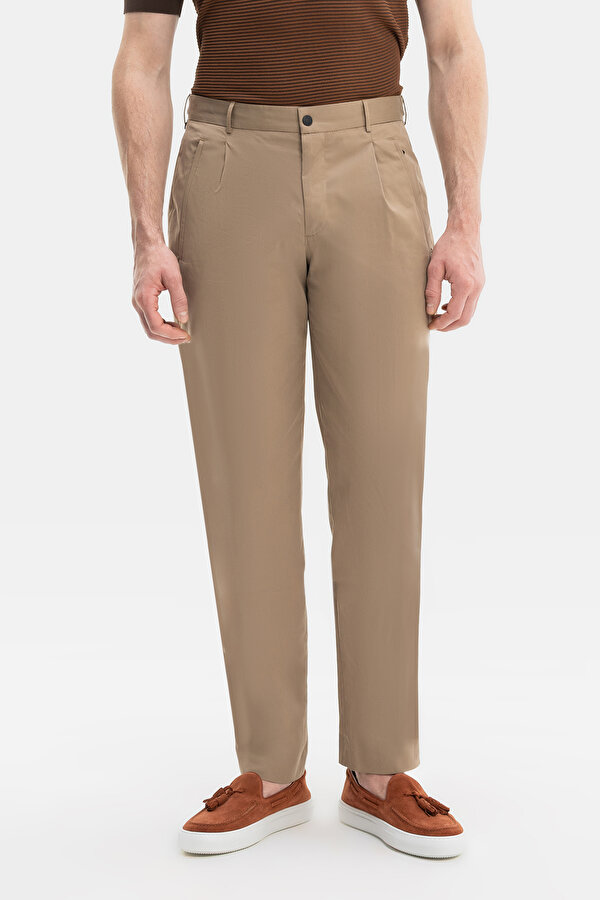 DARK BEIGE POPLIN TROUSERS 2