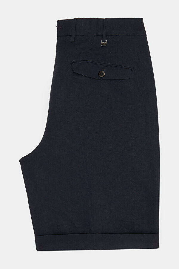 NAVY BLUE COTTON/LINEN BERMUDA 2