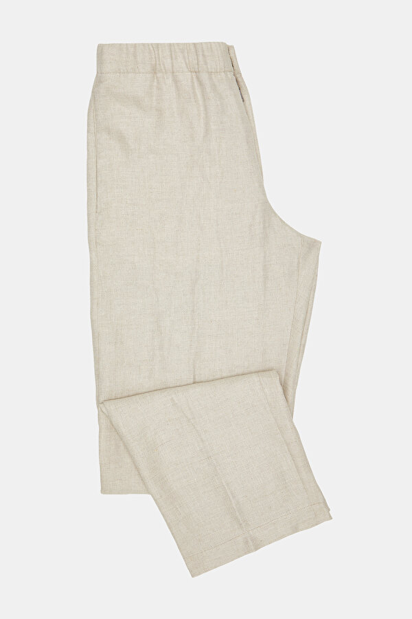 LIGHT BEIGE HERRINGBONE TROUSERS 6