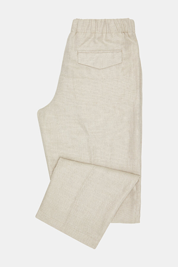 LIGHT BEIGE HERRINGBONE TROUSERS 7