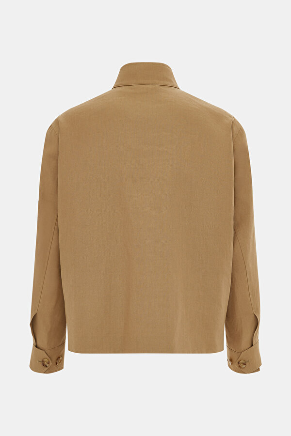 BEIGE LINEN COTTON COAT 7