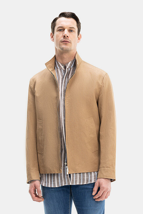 BEIGE LINEN COTTON COAT