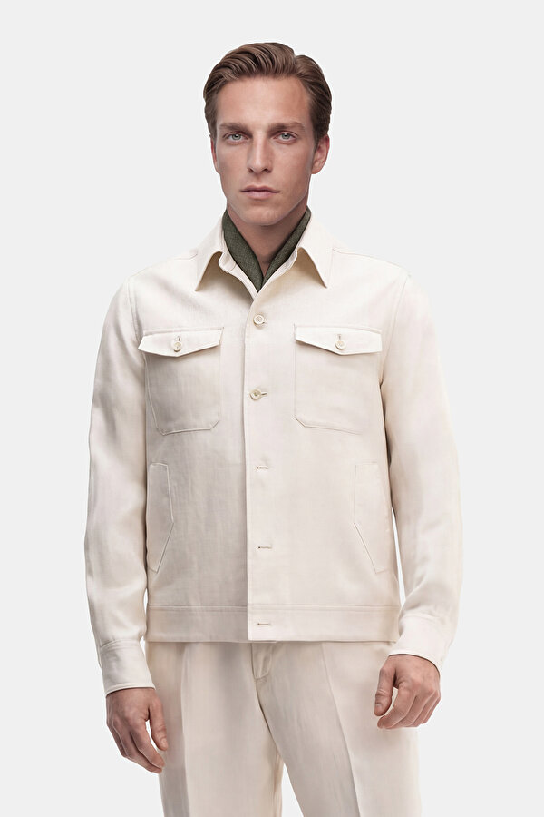ECRU LINEN COAT