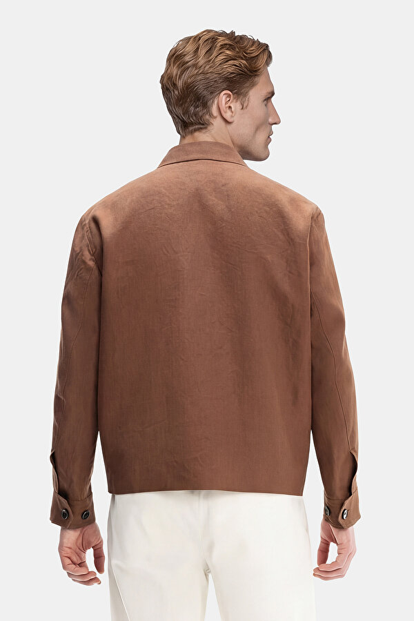 BRICK LINEN COTTON COAT 2