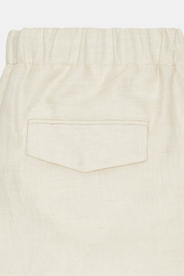 ECRU HERRINGBONE TROUSERS 7