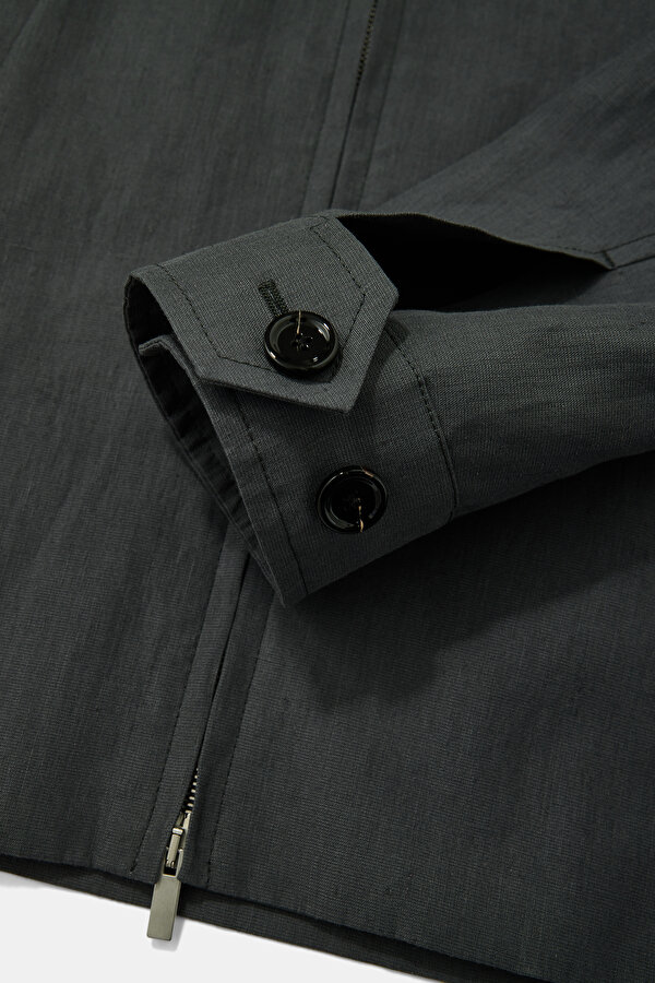 DARK GREY LINEN COTTON COAT 11