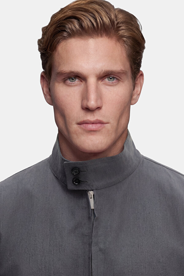 DARK GREY LINEN COTTON COAT 6