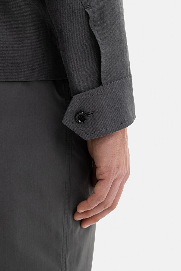 DARK GREY LINEN COTTON COAT 7
