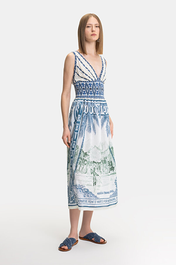 WHITE SLEEVELESS SUSPENDER DRESS 7