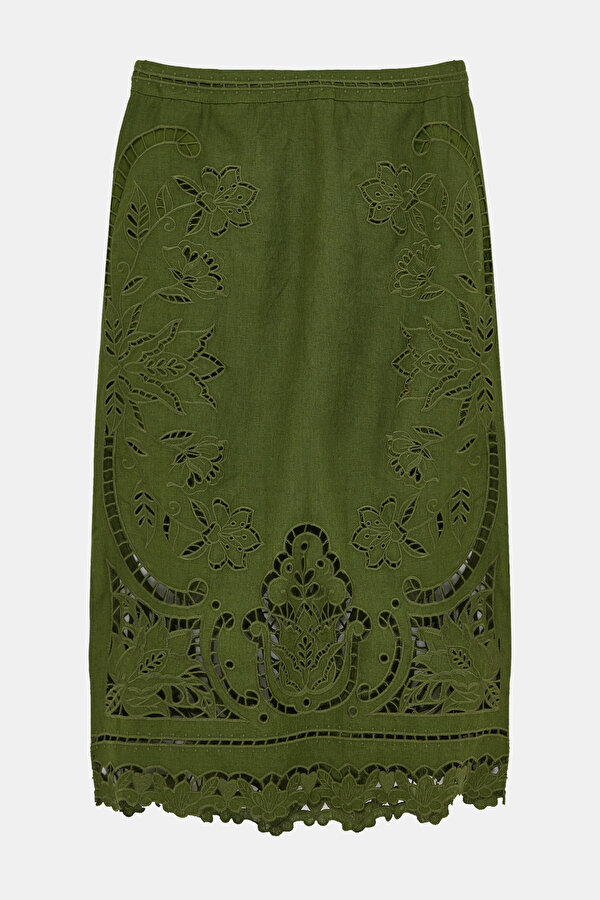 GREEN LACY SKİRT 2