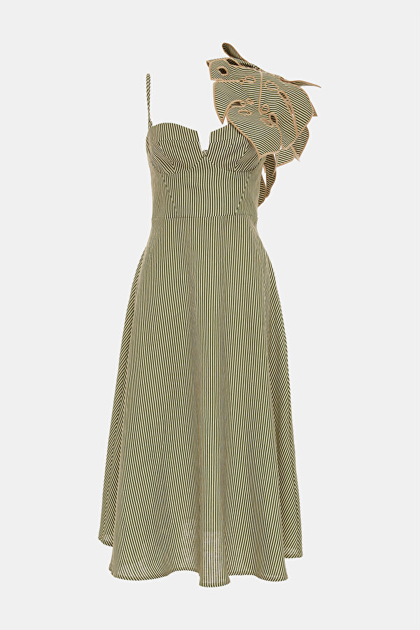 BEIGE DESIGN FILLED MINI DRESS