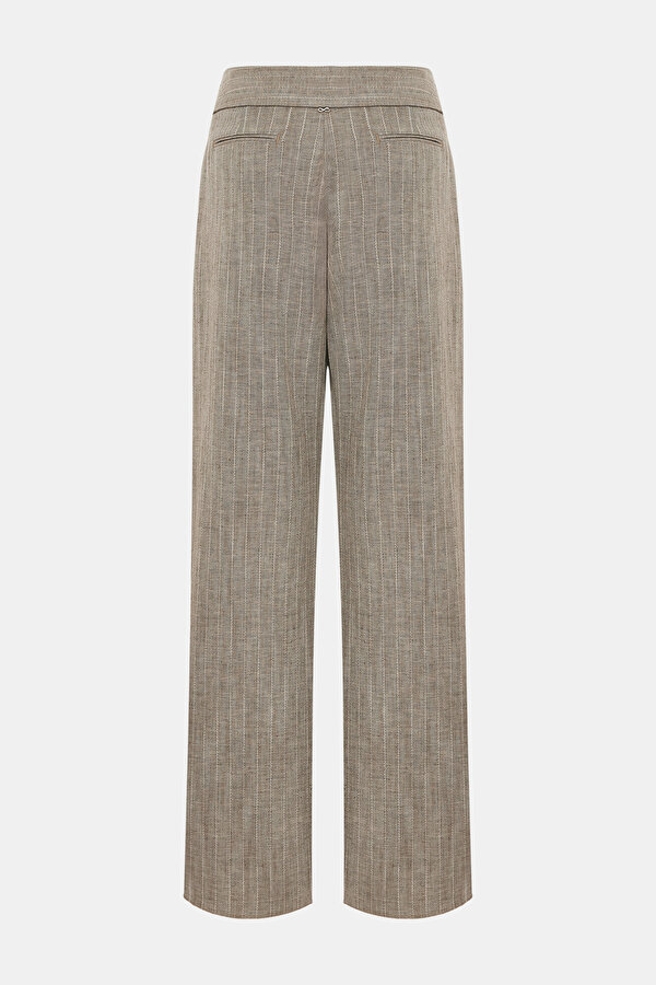 MINK STRIPED STRAIGHT CUT TROUSERS 6