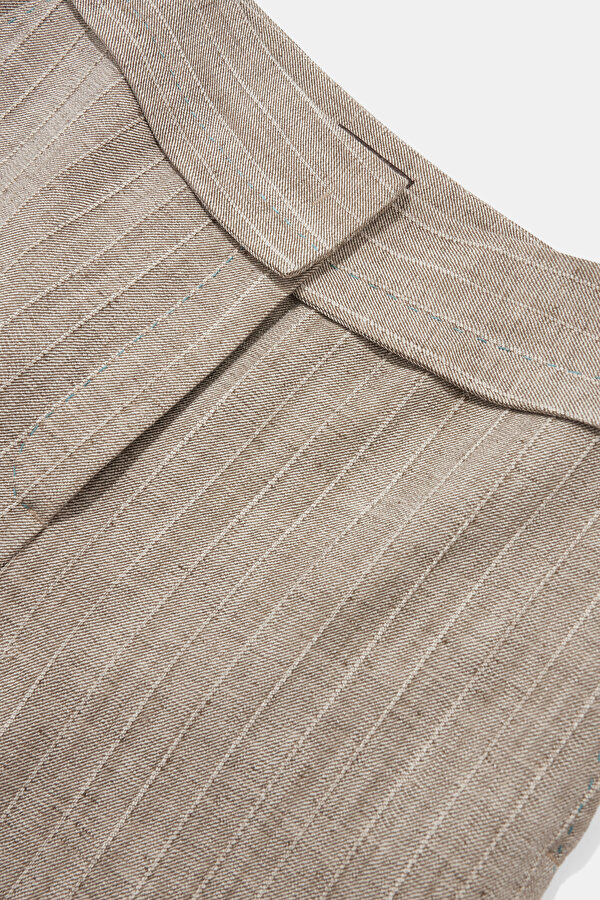 MINK STRIPED STRAIGHT CUT TROUSERS 7