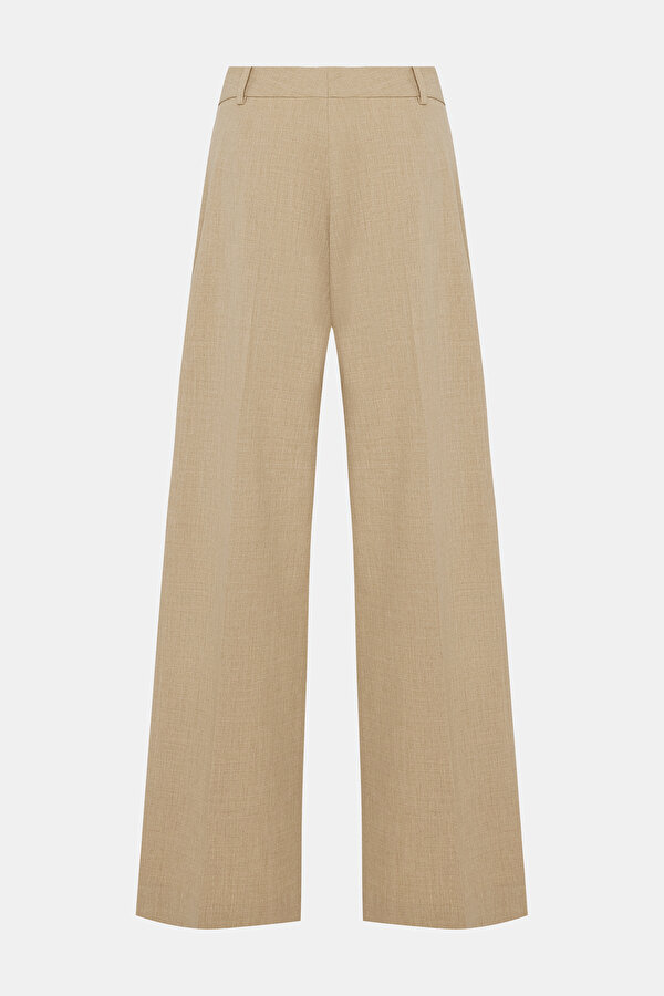 BEIGE WIDE LEG TROUSERS 2