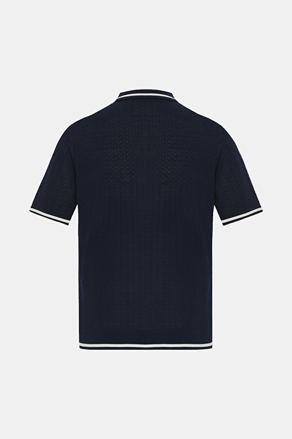 NAVY BLUE POLO NECK SHORT SLEEVE TSHIRT 6