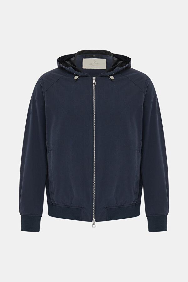 NAVY BLUE SILK COAT